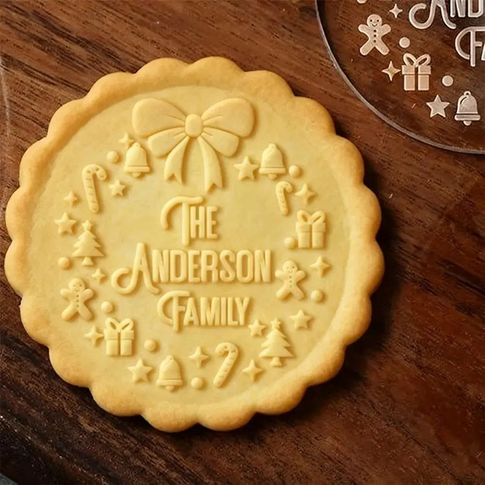 Personalized Christmas Cookie Cutters Xmas Cookie Stamp for Baking Christmas Sugar Cookie