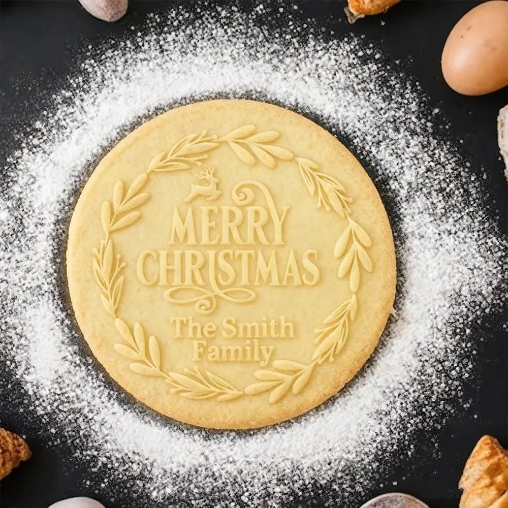 Personalized Christmas Cookie Cutters Xmas Cookie Stamp for Baking Christmas Sugar Cookie