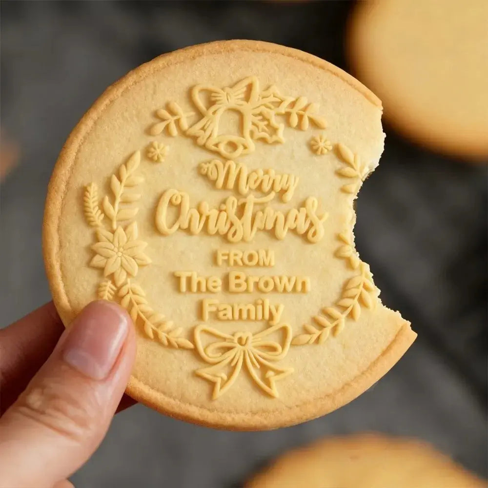 Personalized Christmas Cookie Cutters Xmas Cookie Stamp for Baking Christmas Sugar Cookie