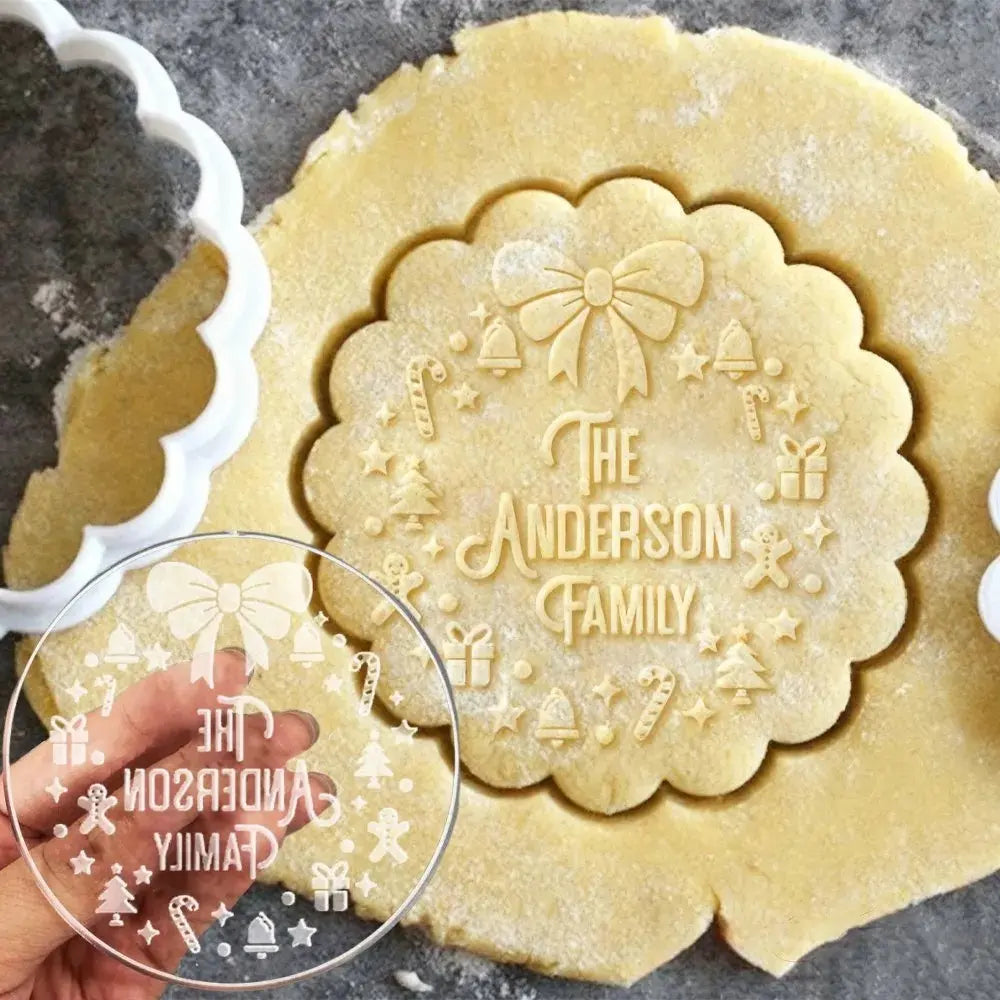 Personalized Christmas Cookie Cutters Xmas Cookie Stamp for Baking Christmas Sugar Cookie