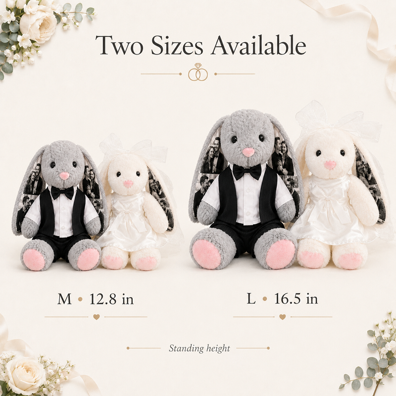 Custom Photo Wedding Bunny Plush