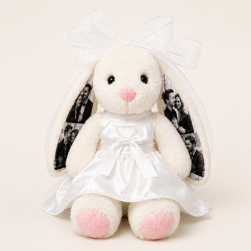Custom Photo Wedding Bunny Plush