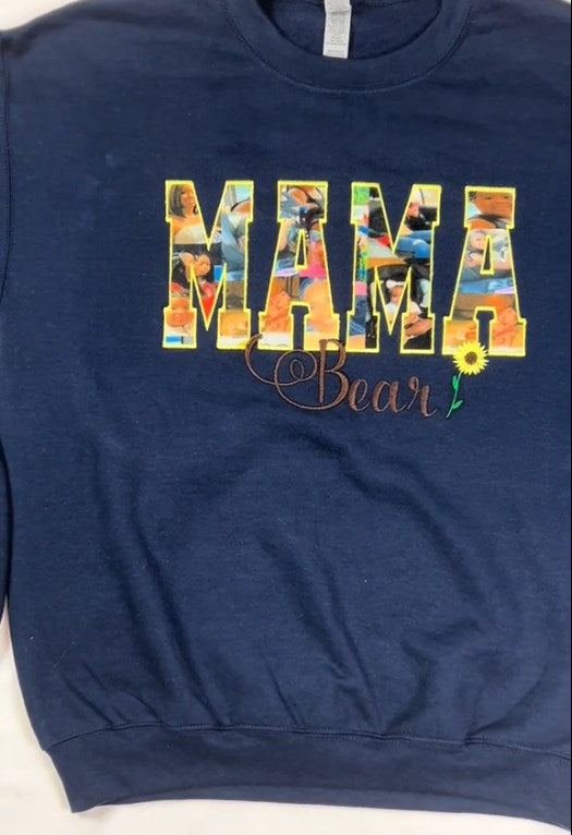 Custom MOM/MAMA/GRANDMA Image Embroidered Sweatshirt