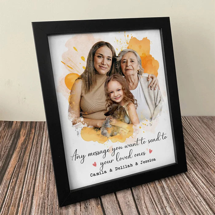 Custom Photo With Pastel Watercolor Background Family Picture