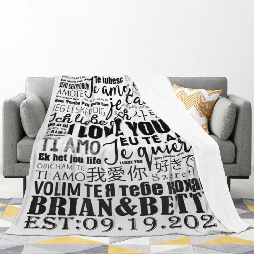 Personalized Couple throw blanket # anniversary gift for girlfriend, wife