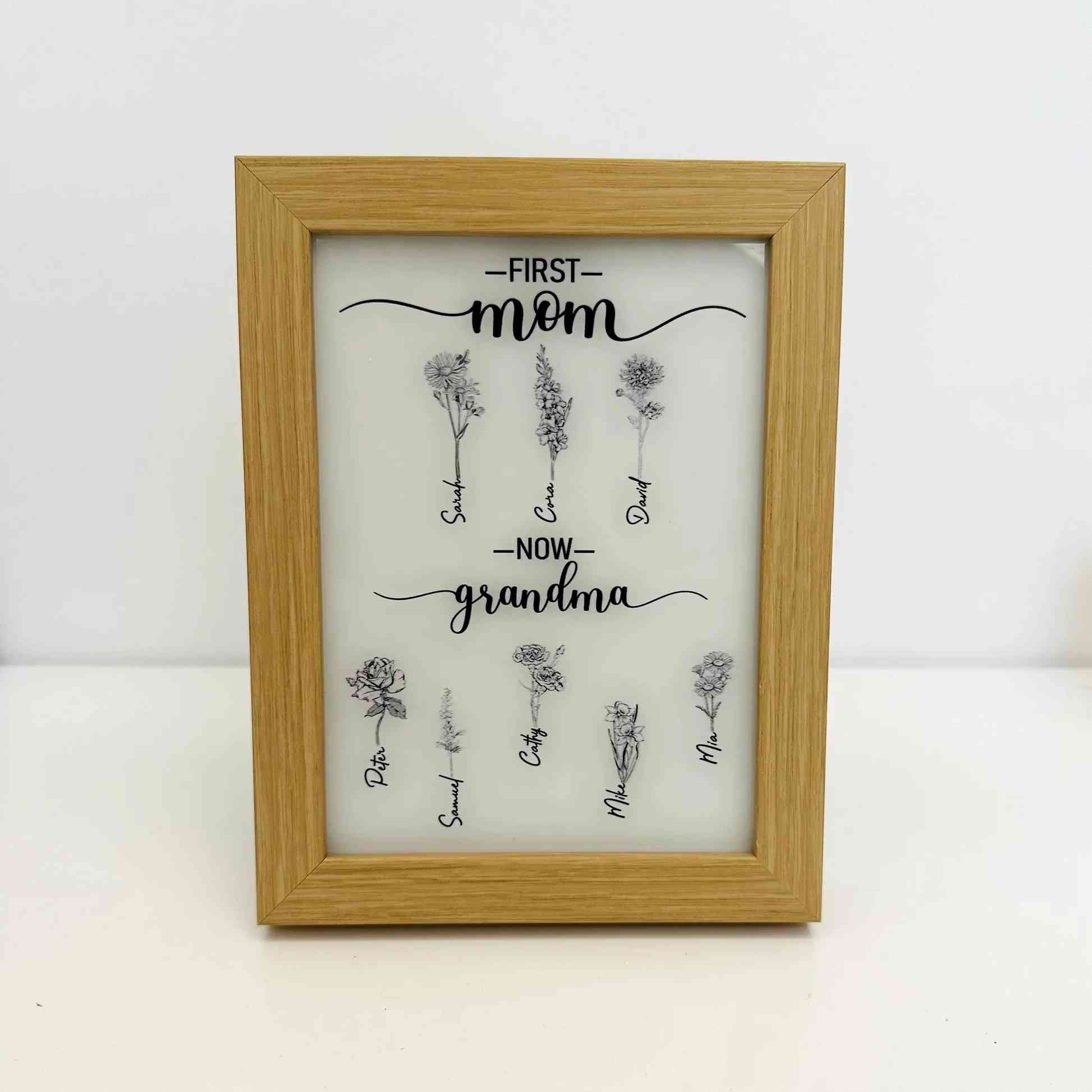 First Mom Now Grandma - Personalized LED Light Box