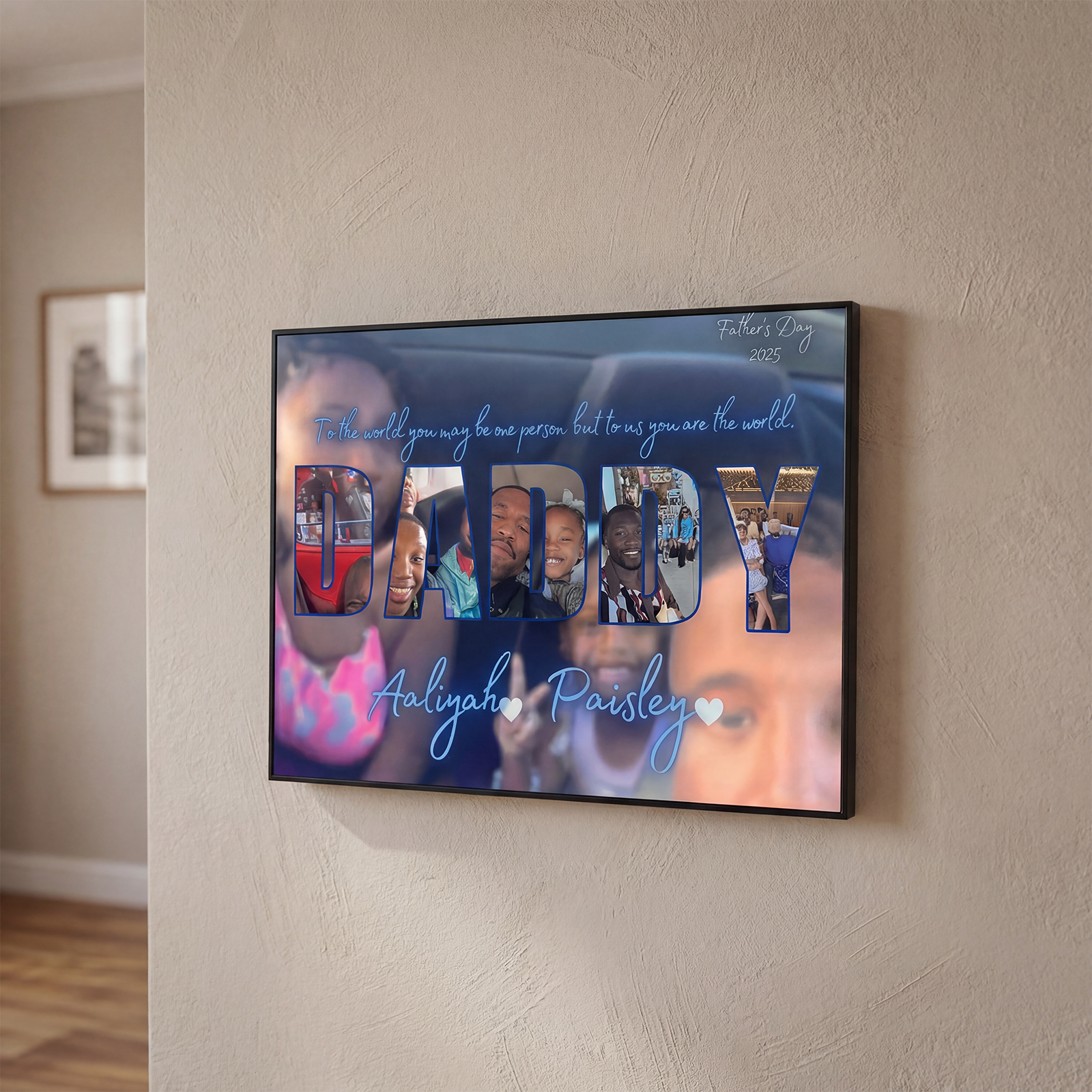 Customized Daddy Letter Photo Frame, You Are My World Father's Day Gift
