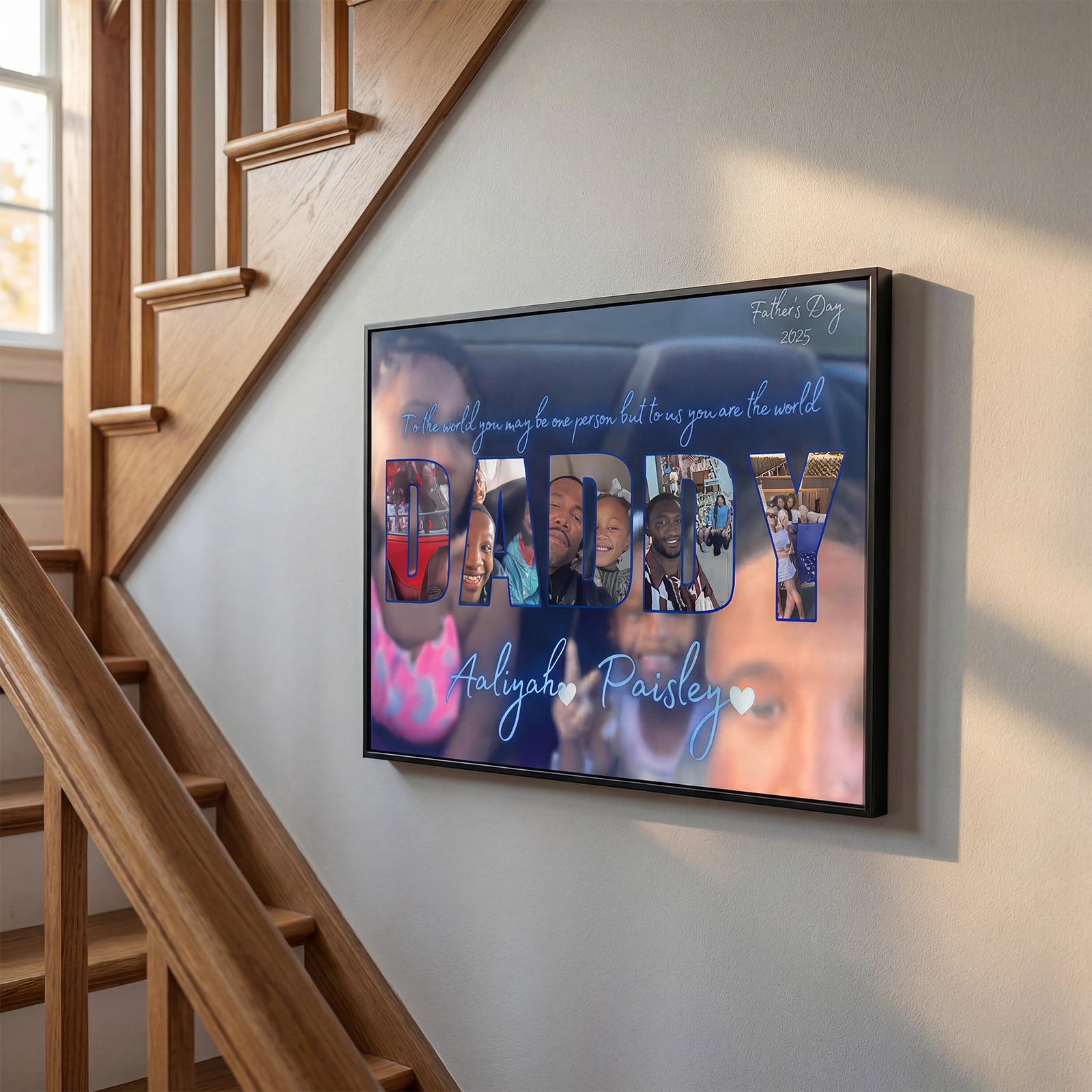 Customized Daddy Letter Photo Frame, You Are My World Father's Day Gift