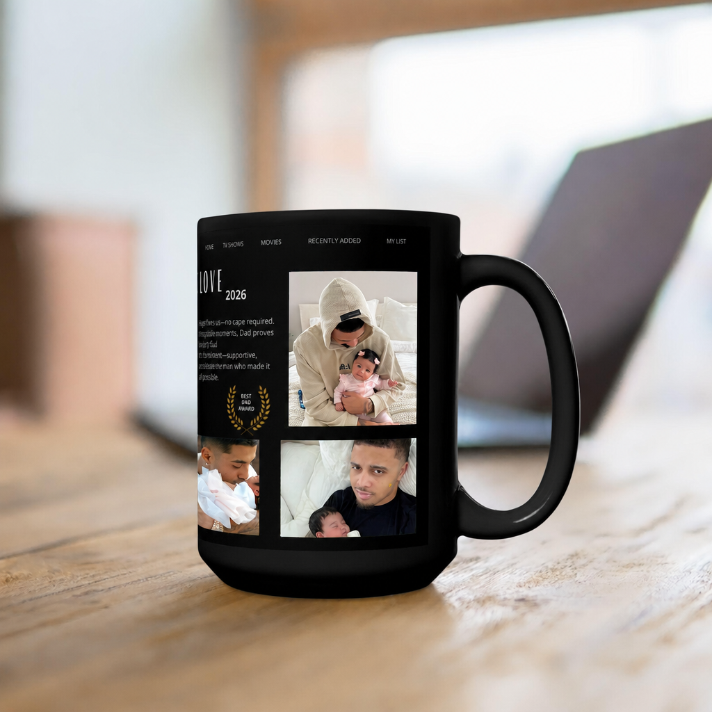 Custom Dadflix Mug with Multiple Photos – Personalized Father’s Day Gift for Dad