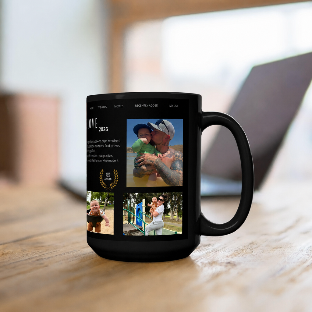 Custom Dadflix Mug with Multiple Photos – Personalized Father’s Day Gift for Dad