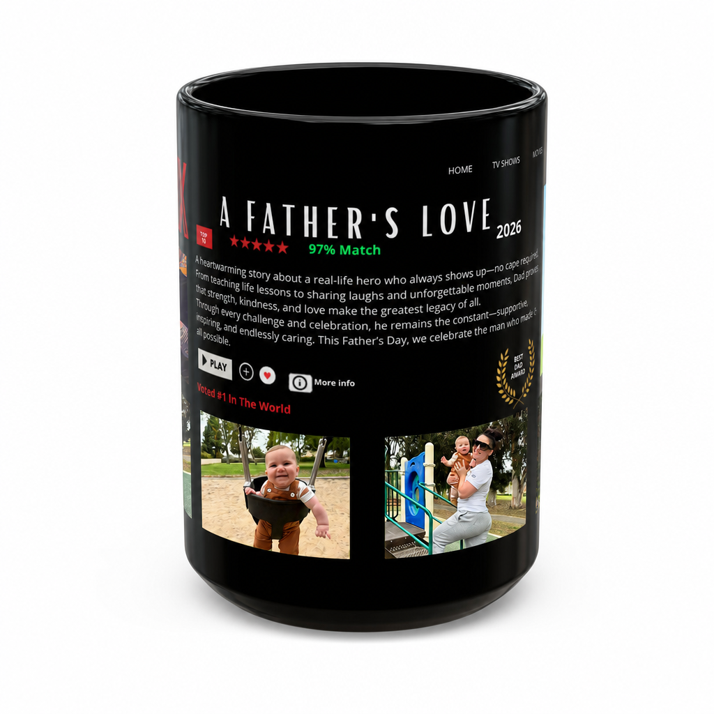 Custom Dadflix Mug with Multiple Photos – Personalized Father’s Day Gift for Dad