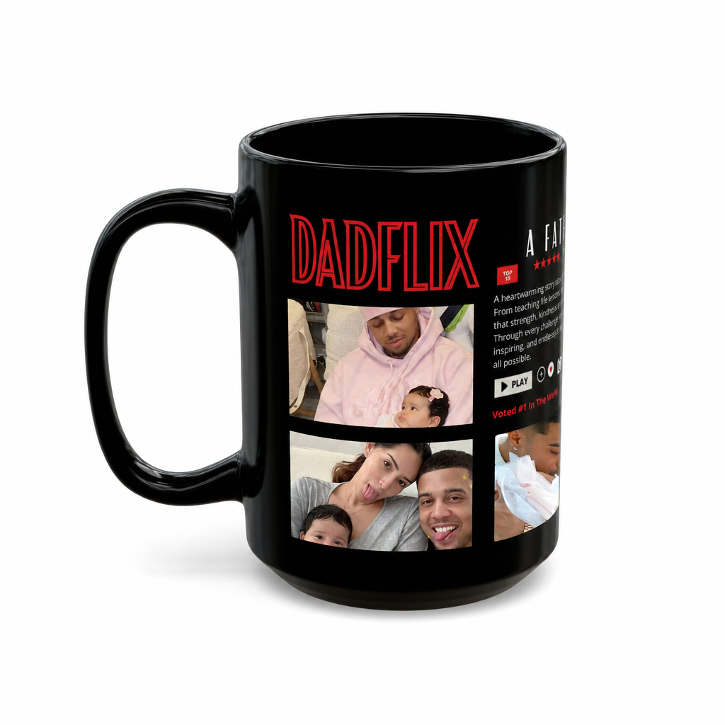 Custom Dadflix Mug with Multiple Photos – Personalized Father’s Day Gift for Dad