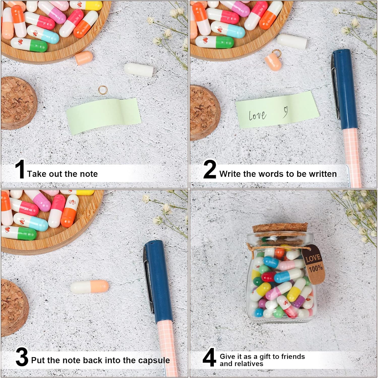 Capsule Letters Message In A Bottle (Mixed Color)-Family/Couple Gift🎁