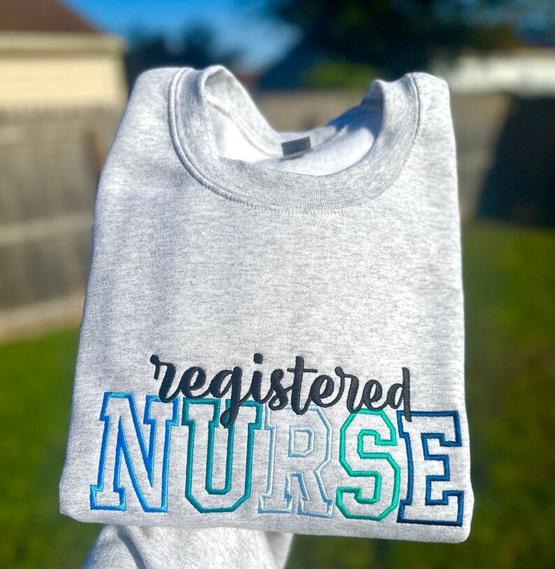 Personalized Nurse Embroidered Crewneck-Gift For Nurse