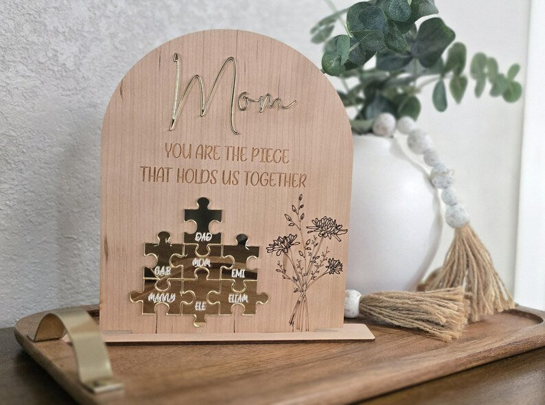 Custom Your Are The Piece That Holds Us Together Mom Puzzle Sign, Mother’S Day Gift From Kids