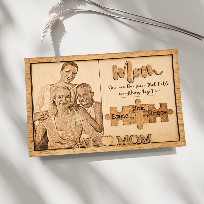 Custom Mother's Day Puzzle Sign Photo Frame Gift