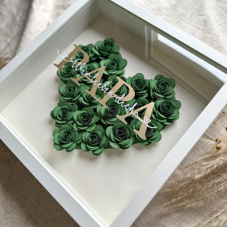 Dad picture frame flower shadow box | Personalized picture frame | Father's Day gift