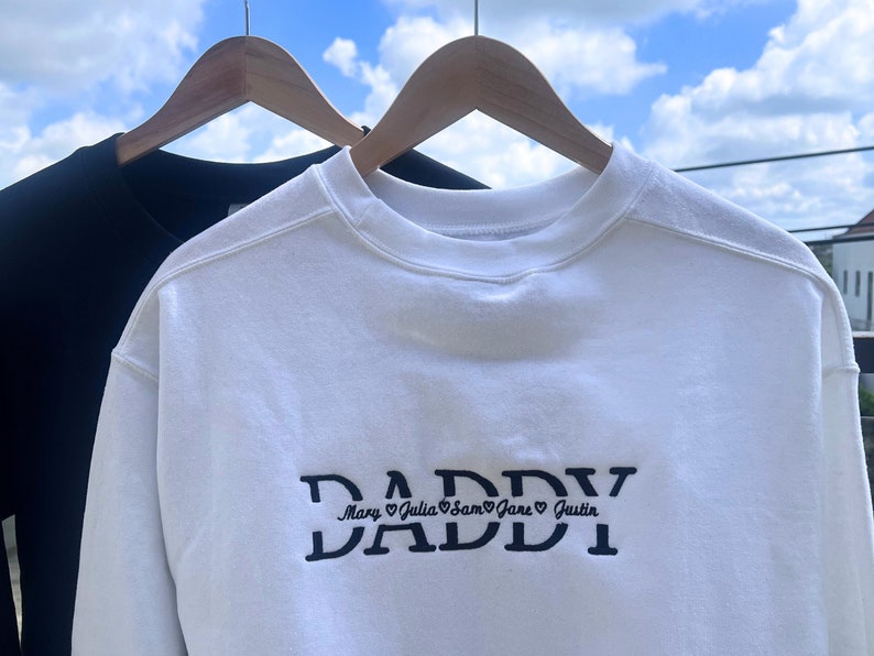 Personalized Dad Embroidered Sweatshirt with Kids Names