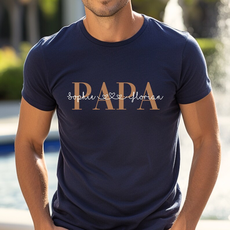 Dad T-Shirt Personalized with Kids Name, Father's Day Hoodie Gift, Best Dad