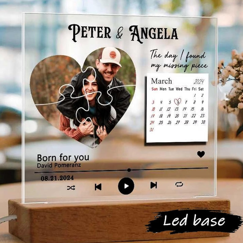 Custom The Day I Found My Missing Piece Photo Night Light Plaque