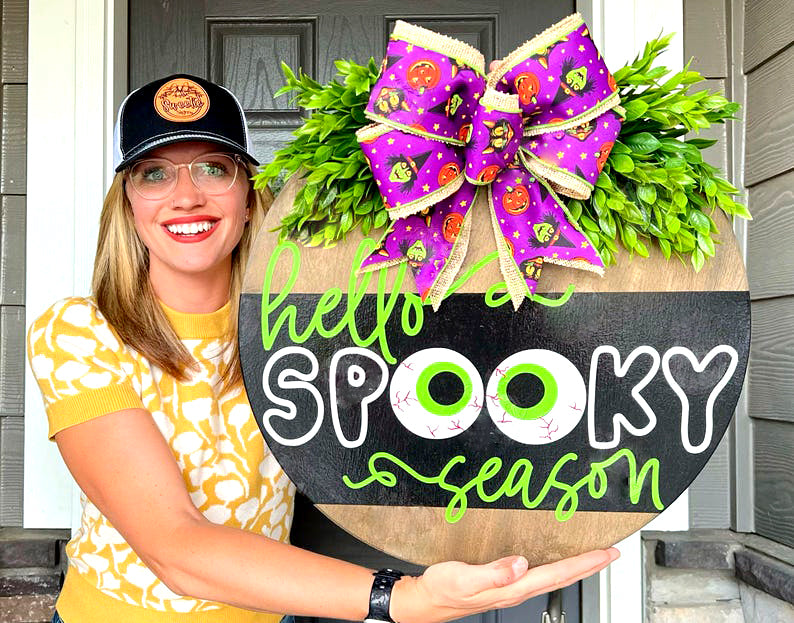 Hello Spooky Season Halloween 3D Front Door Decor