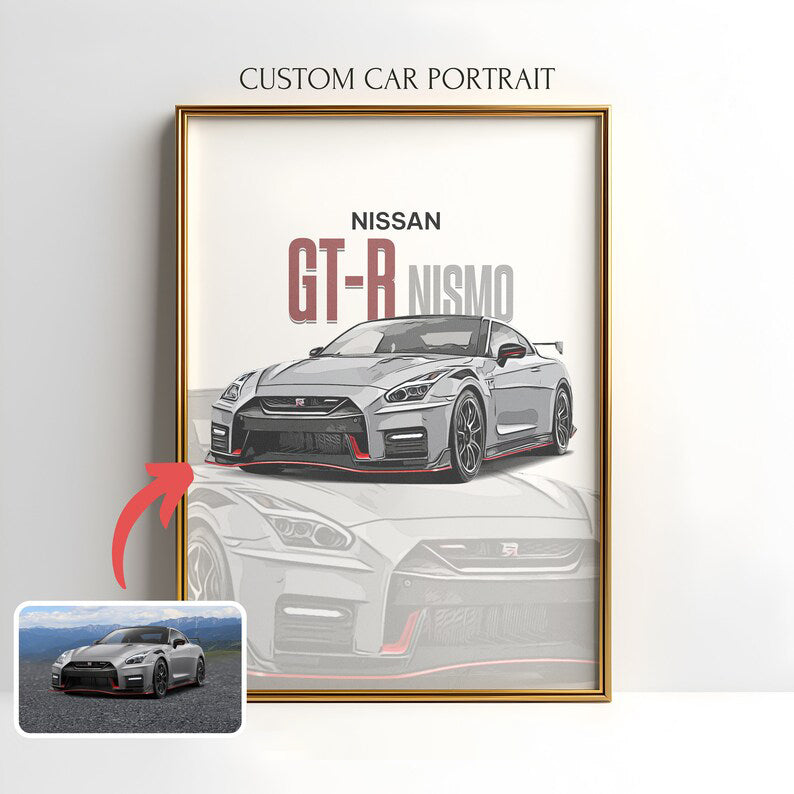 Custom Car Portrait, Gift For Car Lover, Custom Car Car Painting