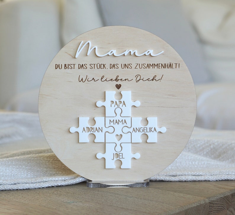 Personalized Mom Gift Birthday Round Wooden Sign Puzzle/Gift Idea Mother's Day Gift