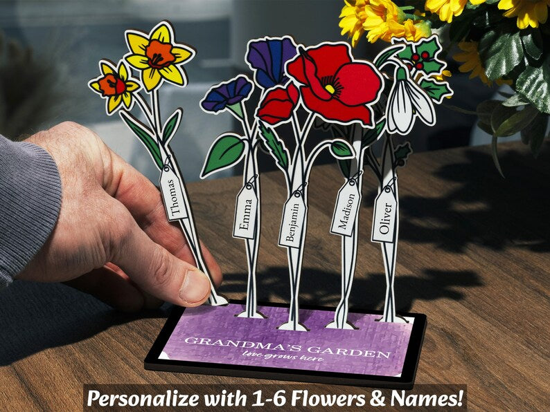 Custom Grandmas Garden Birth Flower Mom Gifts From Daughter