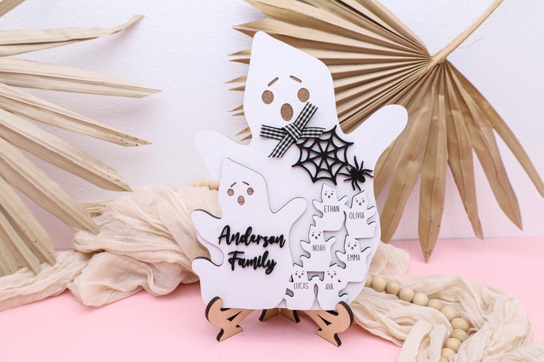 Custom Halloween Decor Ghost Family Sign