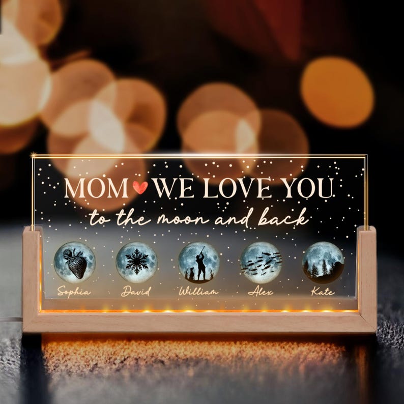 Custom Mother's Day Gift Custom Birth Moon Phase 2025 LED Night Light