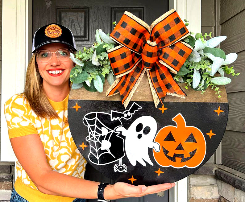 Halloween Wreath Boo Ghost Front Door Decor
