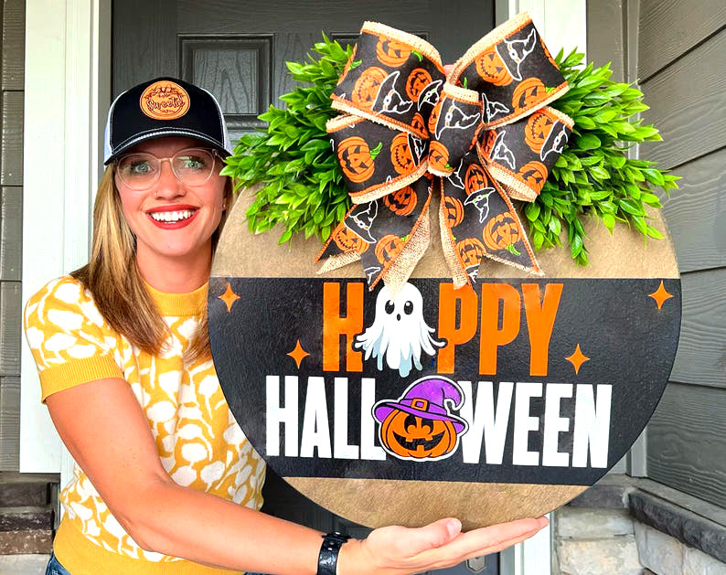 Happy Halloween Ghost 3D Front Door Decor