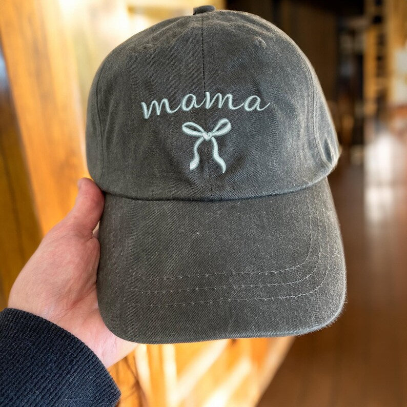 Personalized Bow Mama Embroidered Hat