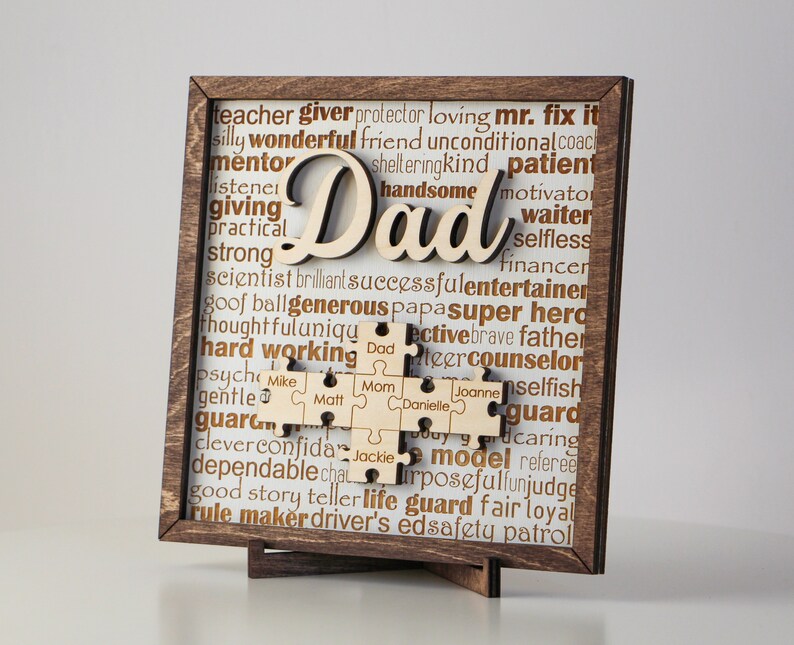 Custom Dad Puzzle Sign, Unique Gift For Fathers Day