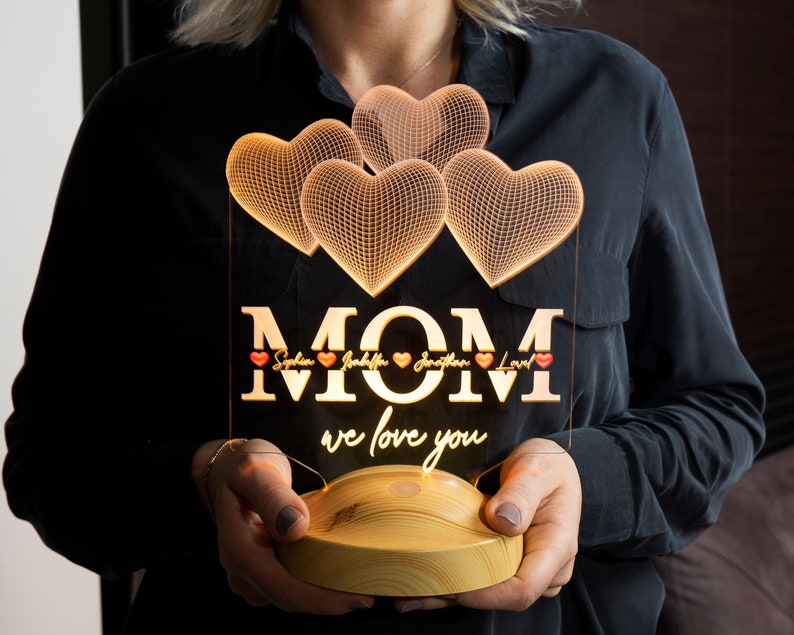 Custom 3D Led Night Light With Name, Mother Days Gifts For Mom
