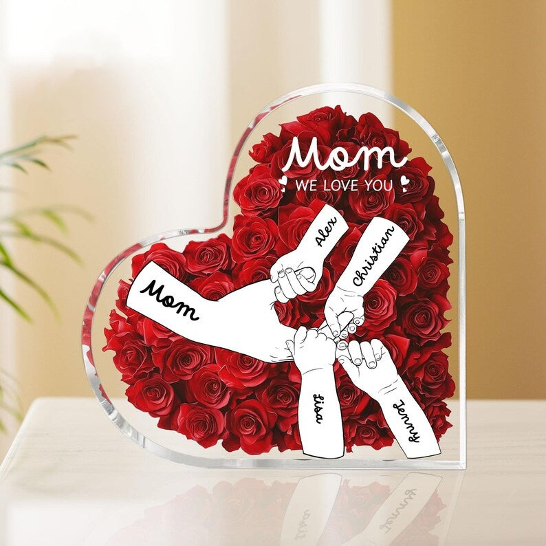 Custom Holding Mom Hands Acrylic Plaque, Mothers Day Gift