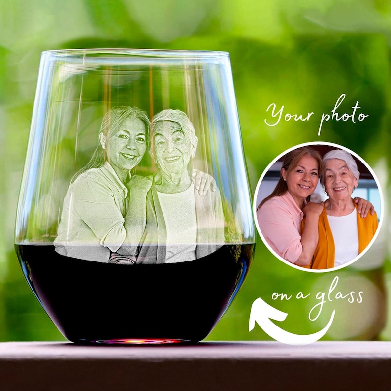 Custom Picture Wine Glass Gift For Mom - Create A Unique Mother's Day Gift With Your Photo