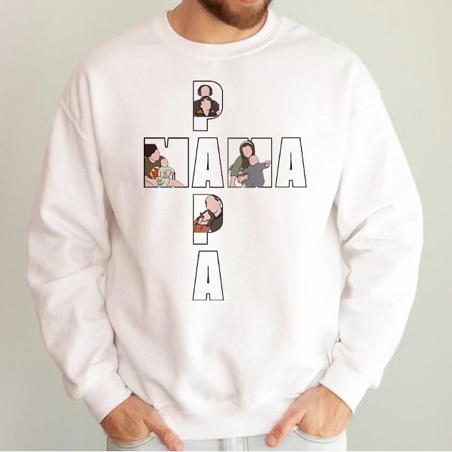 Customized Family Photo Sweatshirts For Dad Or Mom's Father's Day Or Mother's Day Gift