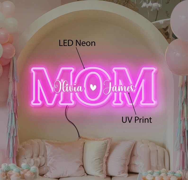 Custom Name Neon Light For Mom – Personalized Led Light For Mother's Day Gift