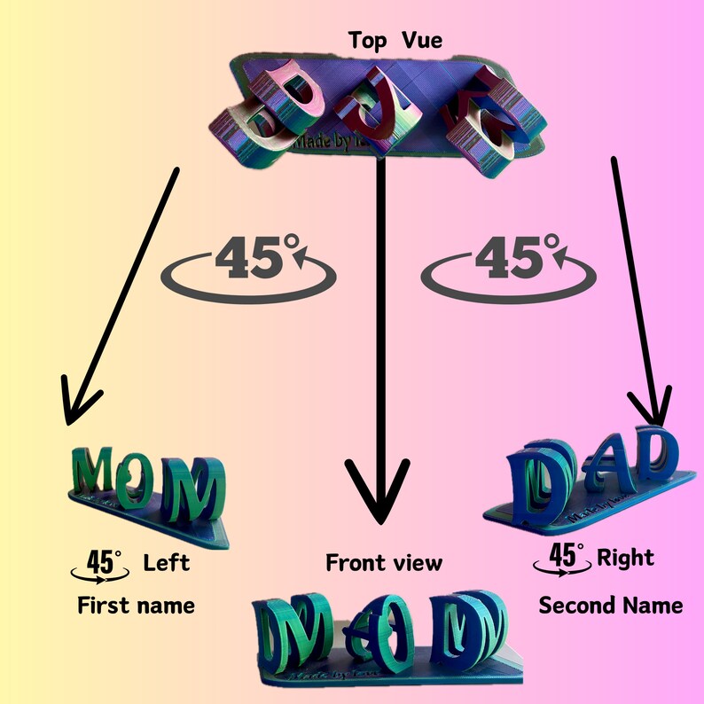 Flip Text Names-Custom 3D Personalized Name