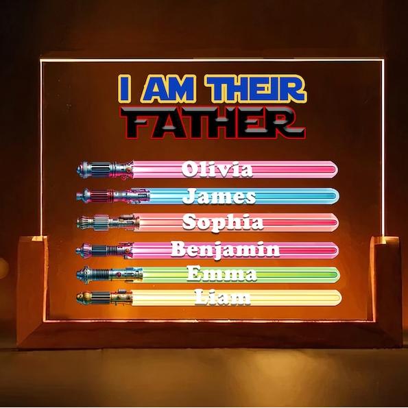 Customized Lamp Lightsaber Sign Names, Best Dad Ever Gifts