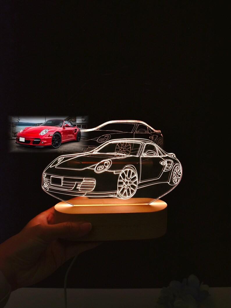 Custom 3D Car Photo Acrylic LED Night Light