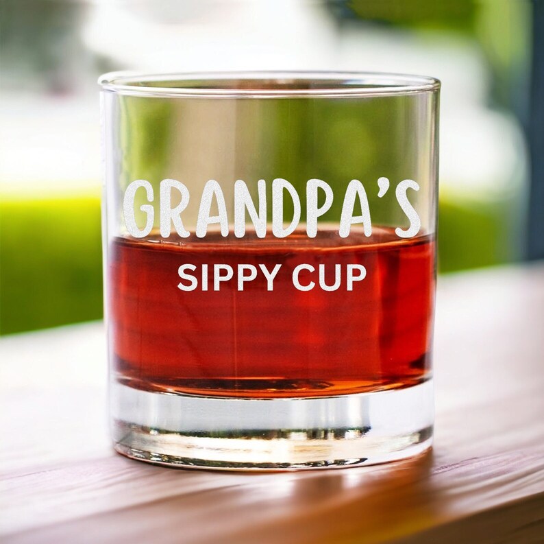 Custom Whiskey Glass And Wine Glass Gift For Grandparents