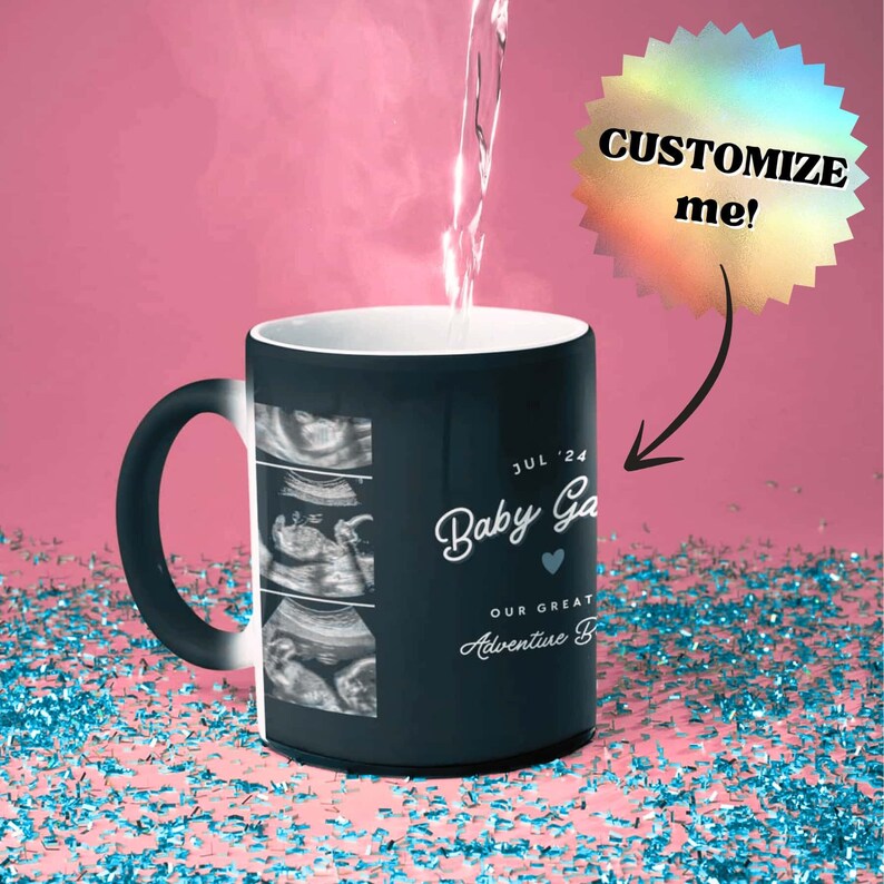 Custom Surprise Pregnancy Announcement Mug - Color Changing Sonogram Reveal Gift