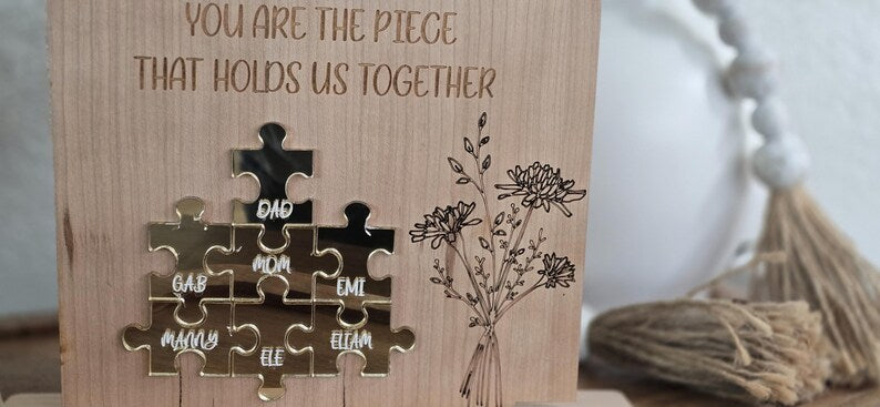Custom Your Are The Piece That Holds Us Together Mom Puzzle Sign, Mother’S Day Gift From Kids