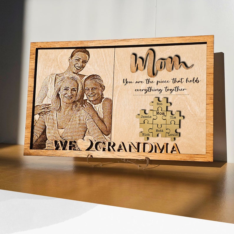 Custom Mother's Day Puzzle Sign Photo Frame Gift