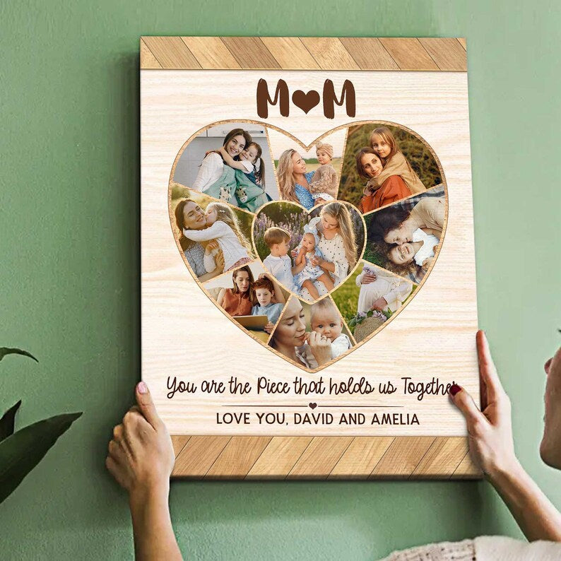 Custom Puzzle Photo You Are The Piece That Holds Us Together Canvas Gift For Mother