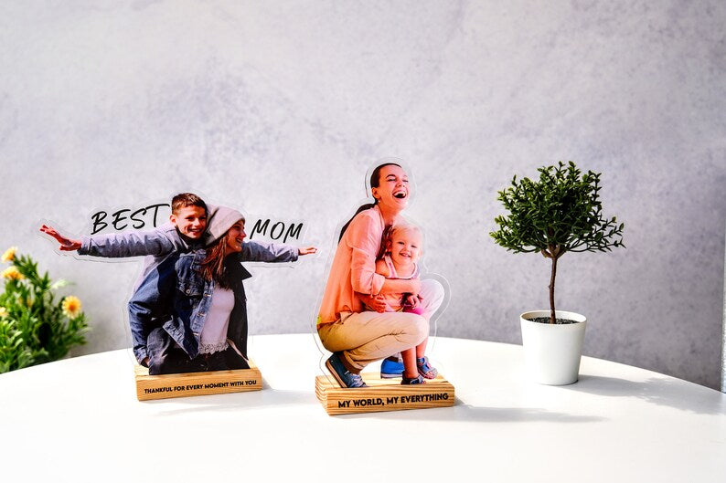 Custom Photo Statuette - Acrylic Photo Cutouts - Mothers Day Gift