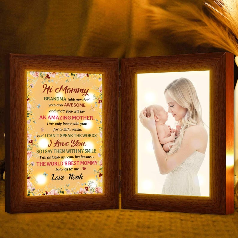 Custom Photo Mom And Me Led Night Light Mothers Day Gift