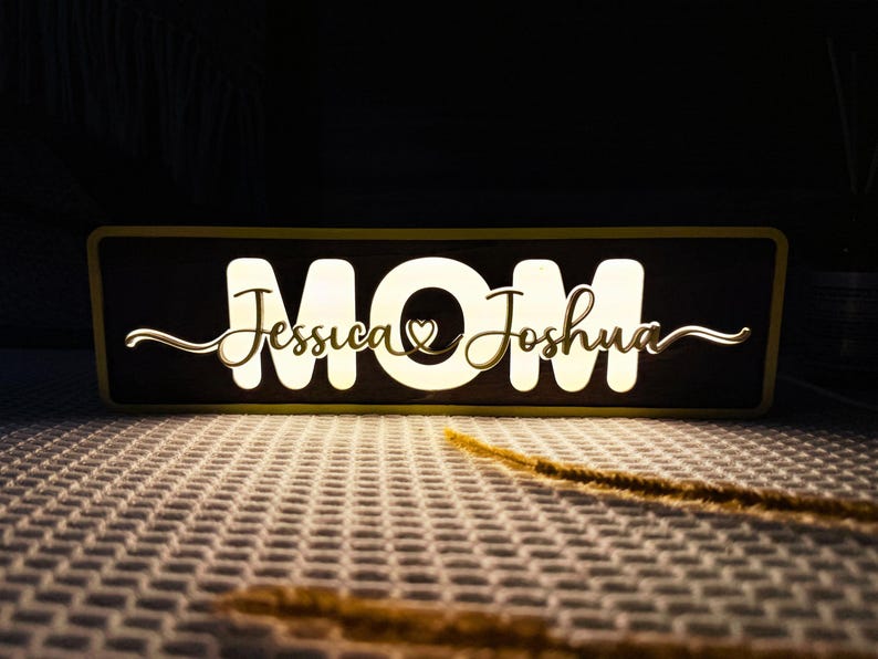 Custom Unique Night Light Gift For Mom From Kids Husband